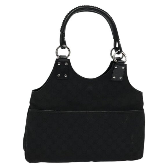 GUCCI GG Canvas Shoulder Bag Black 132260 Auth - Picture 1 of 15